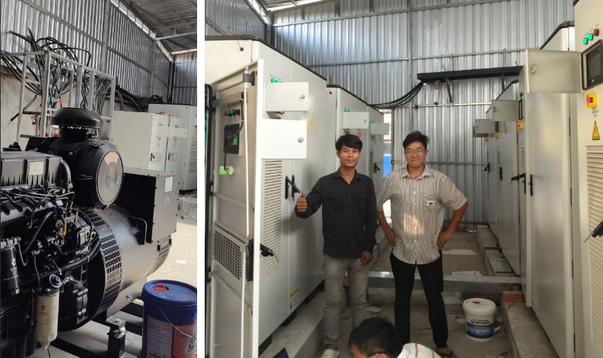 Cambodia factory power supply solar diesel hybrid ESS