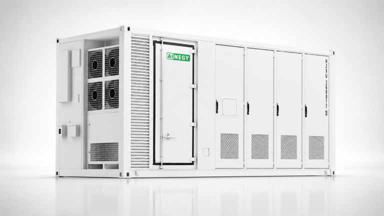 AINEGY containerized liquid-cooled Solar Diesel Hybrid BESS for large microgrid projects