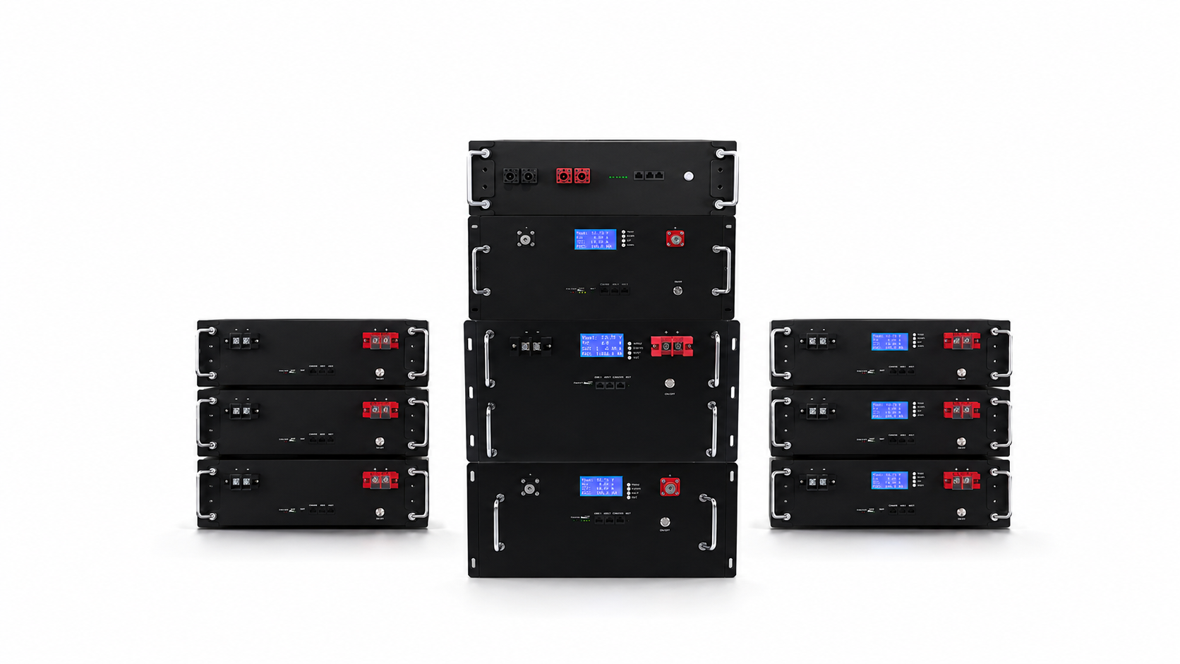 AINEGY rack-mounted LiFePO4 battery series for modular residential solar storage and backup