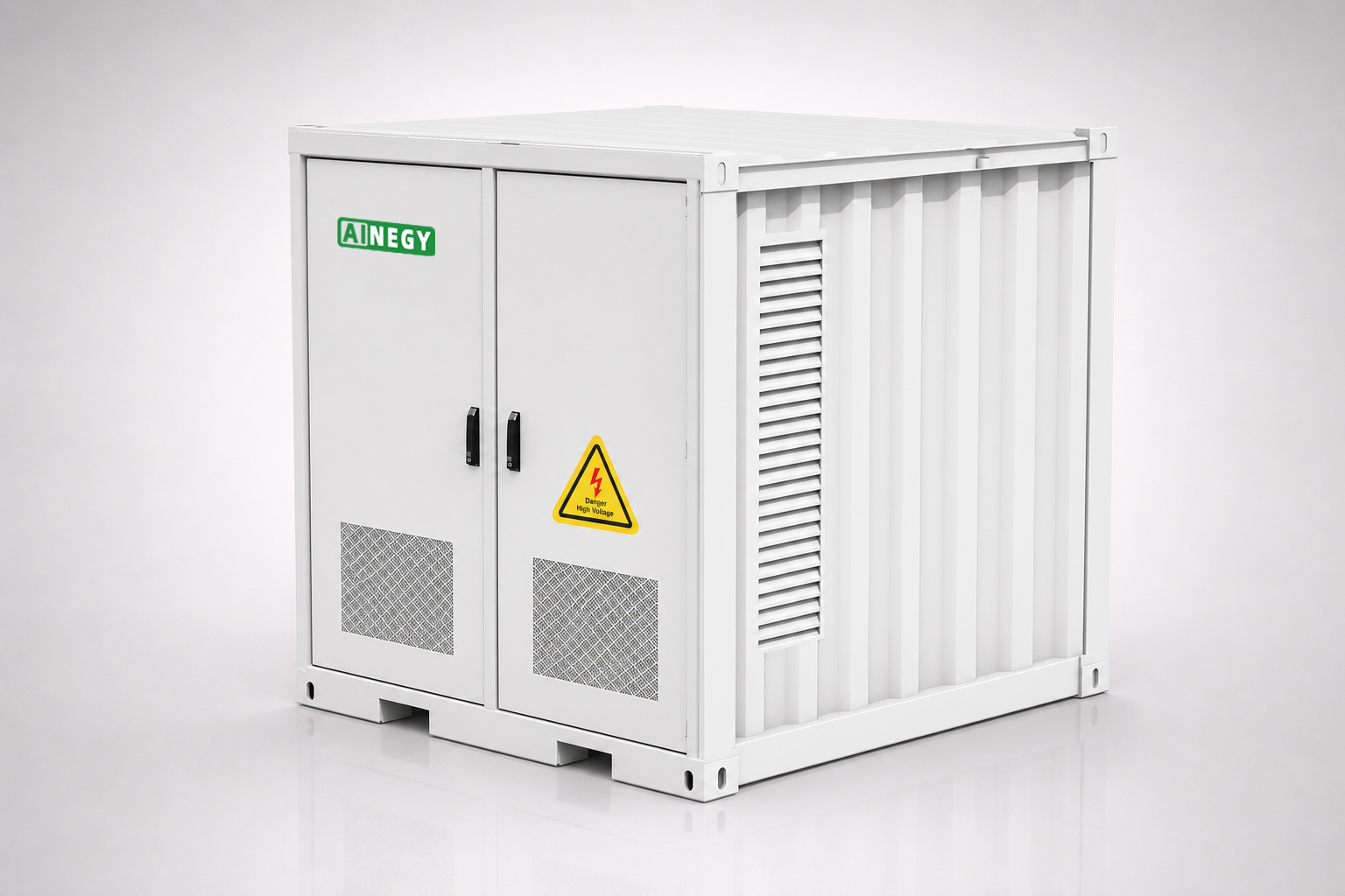 AINEGY 250kW 522kWh Solar-Diesel Hybrid Microgrid BESS Container with PV generator grid EMS PCS ATS STS MPPT and fire protection