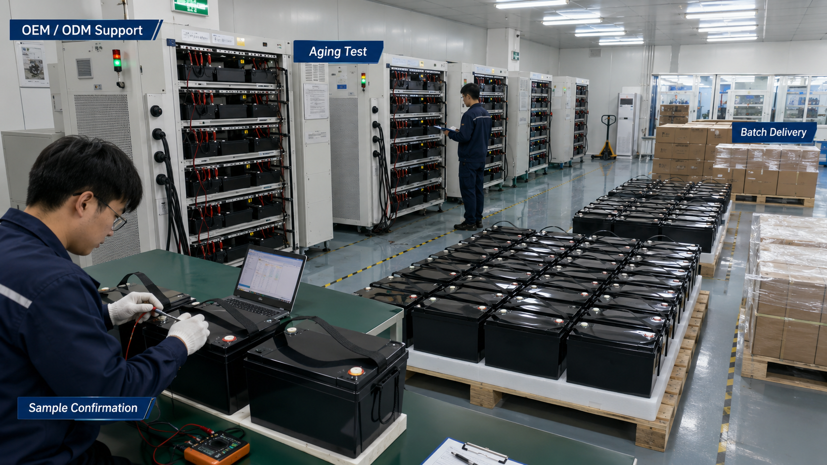 AINEGY custom lithium ion battery pack engineering and OEM ODM support from requirement review to batch delivery
