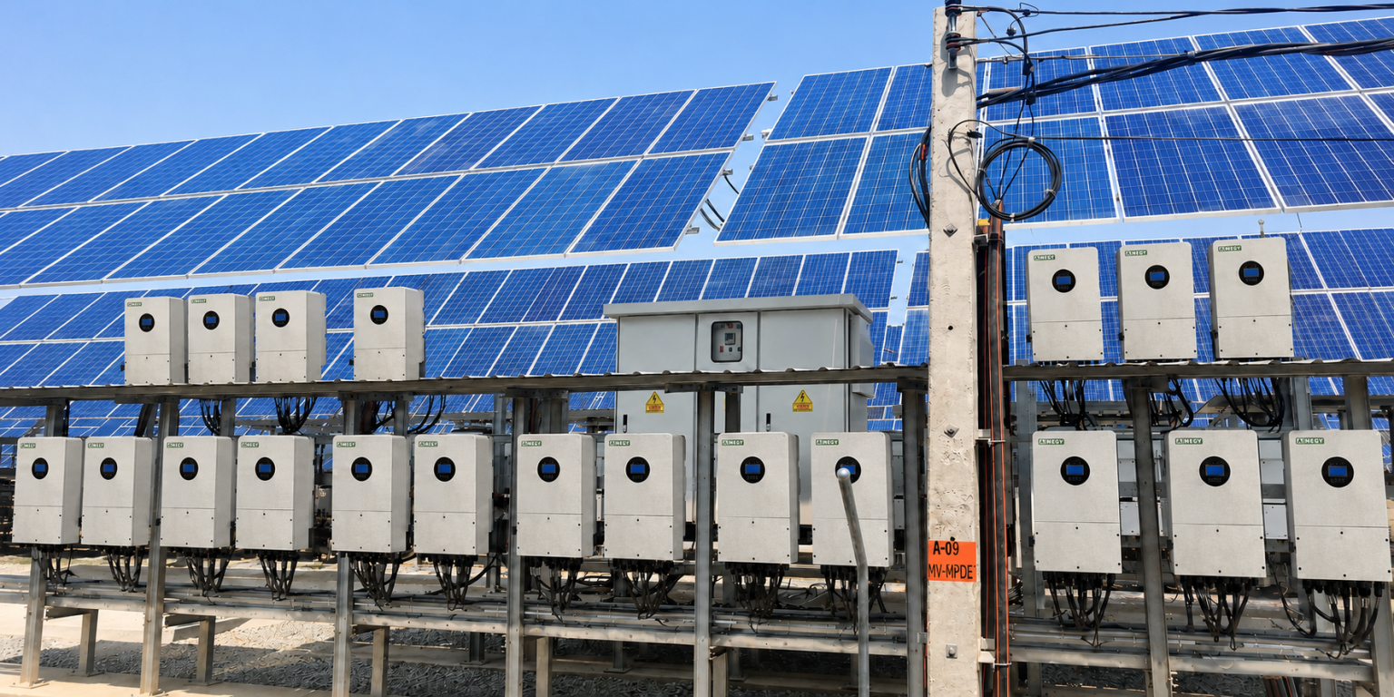 Off-grid and hybrid solar inverter for PV battery grid and load power management