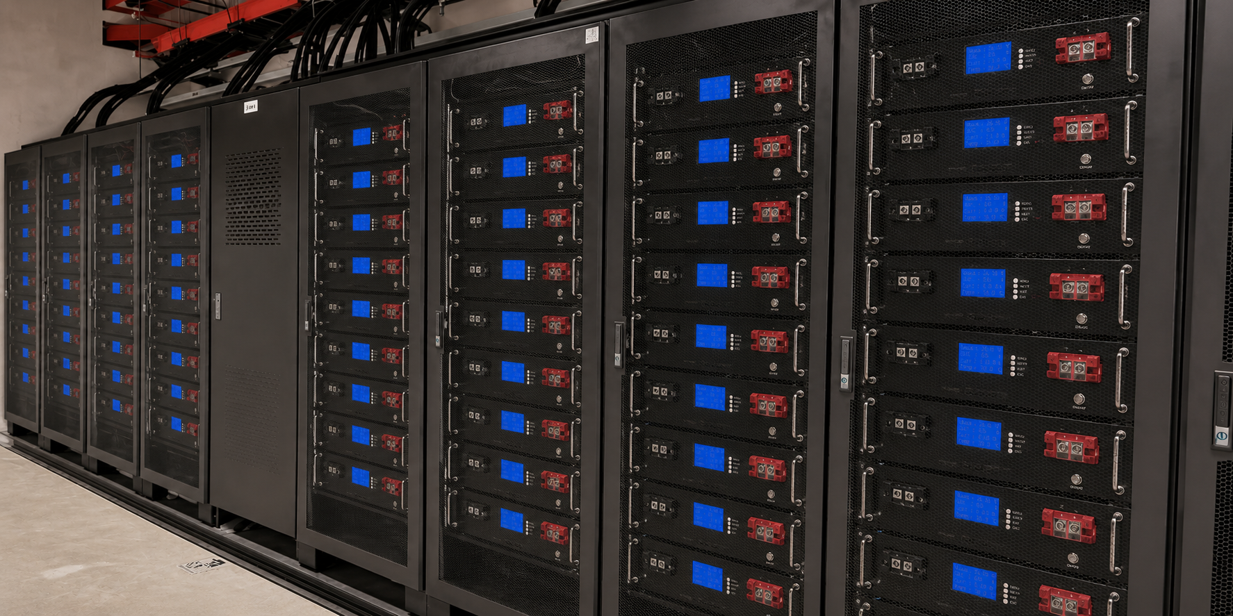 Rack-mounted LiFePO4 battery for 51.2V solar storage, rack mount battery backup and expandable battery rack systems