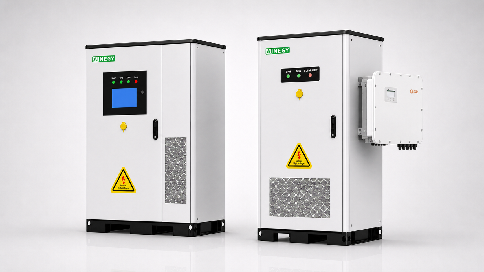 Solis series air-cooled solar-diesel BESS cabinet 50kW 100kWh, 100kW 201kWh and 100kW 241kWh