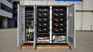 AINEGY extended-capacity liquid-cooled Solar Diesel Hybrid Microgrid BESS Cabinet real product image for C&I hybrid energy storage and backup power projects