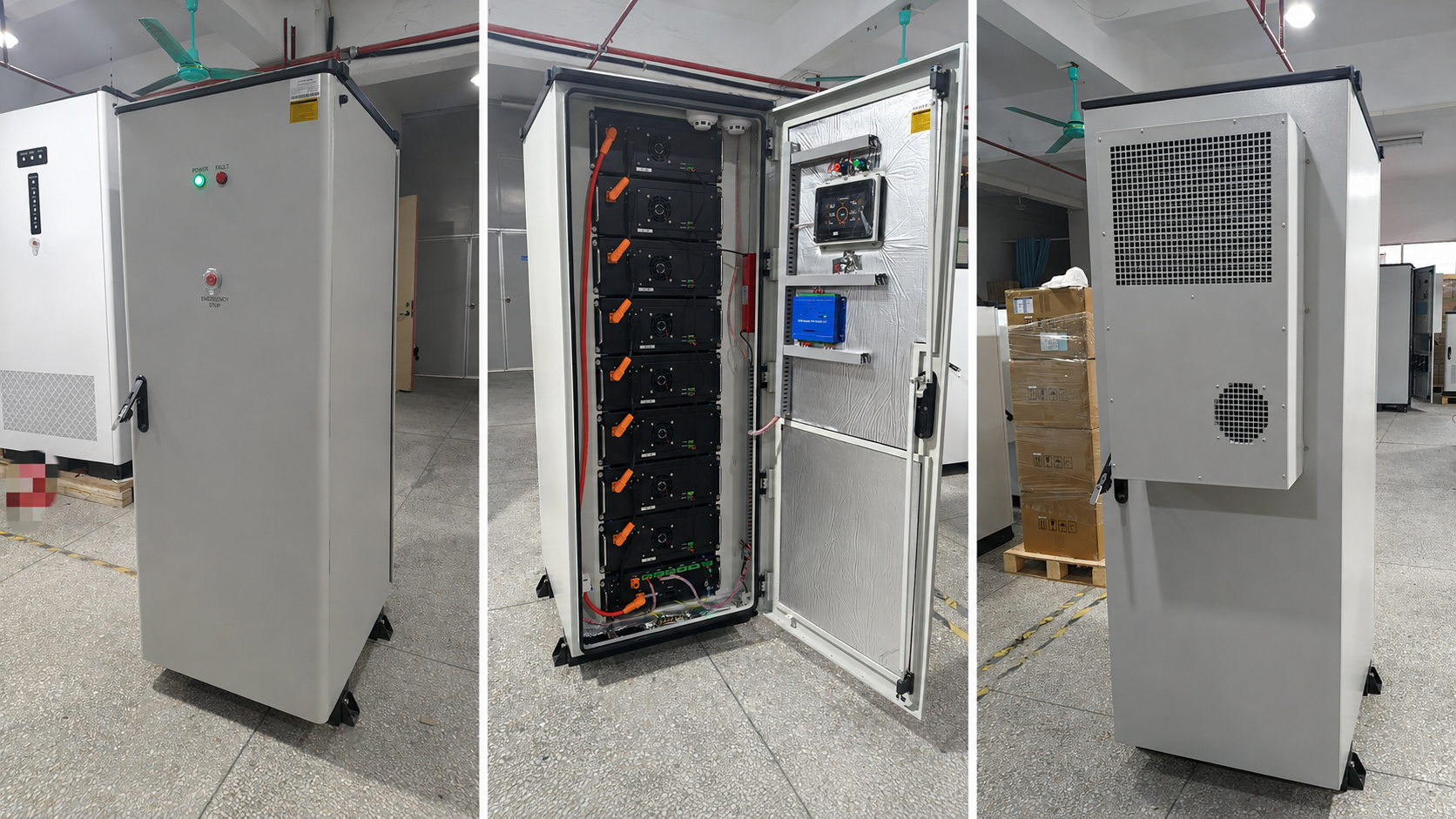AINEGY 64V314Ah air-cooled IP54 LiFePO4 battery cabinet product image for commercial energy storage