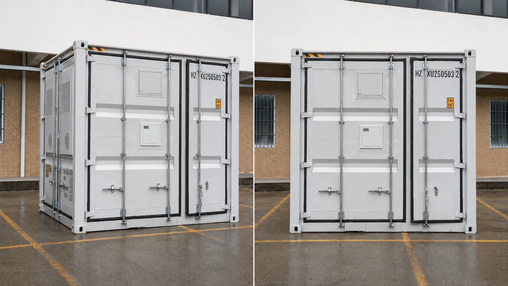 AINEGY 8ft-class liquid-cooled Solar-Diesel Hybrid Microgrid BESS Container real product image for C&I remote power and microgrid projects