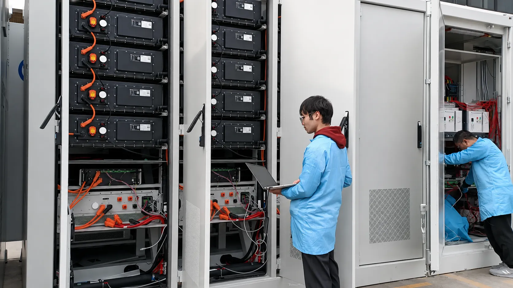 AINEGY 500kW to 1MW Solar-Diesel BESS Container Series factory testing and system validation