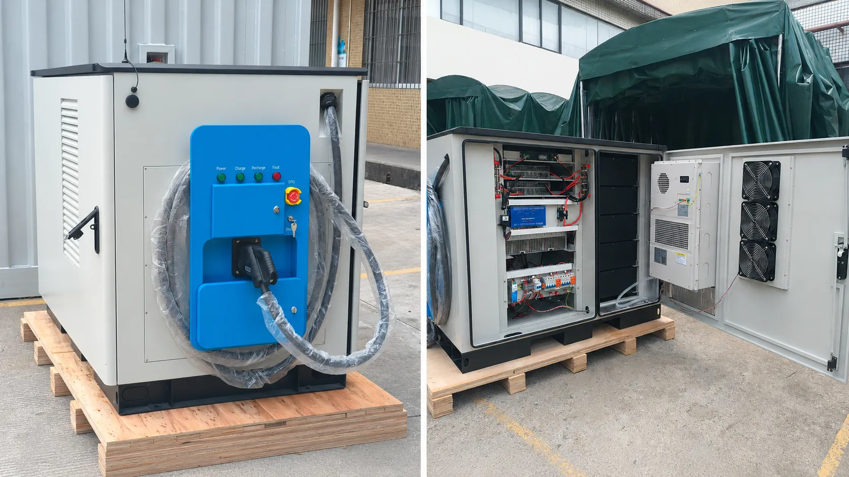 AINEGY dual-gun battery-integrated EV fast charging system for simultaneous vehicle charging thumbnail