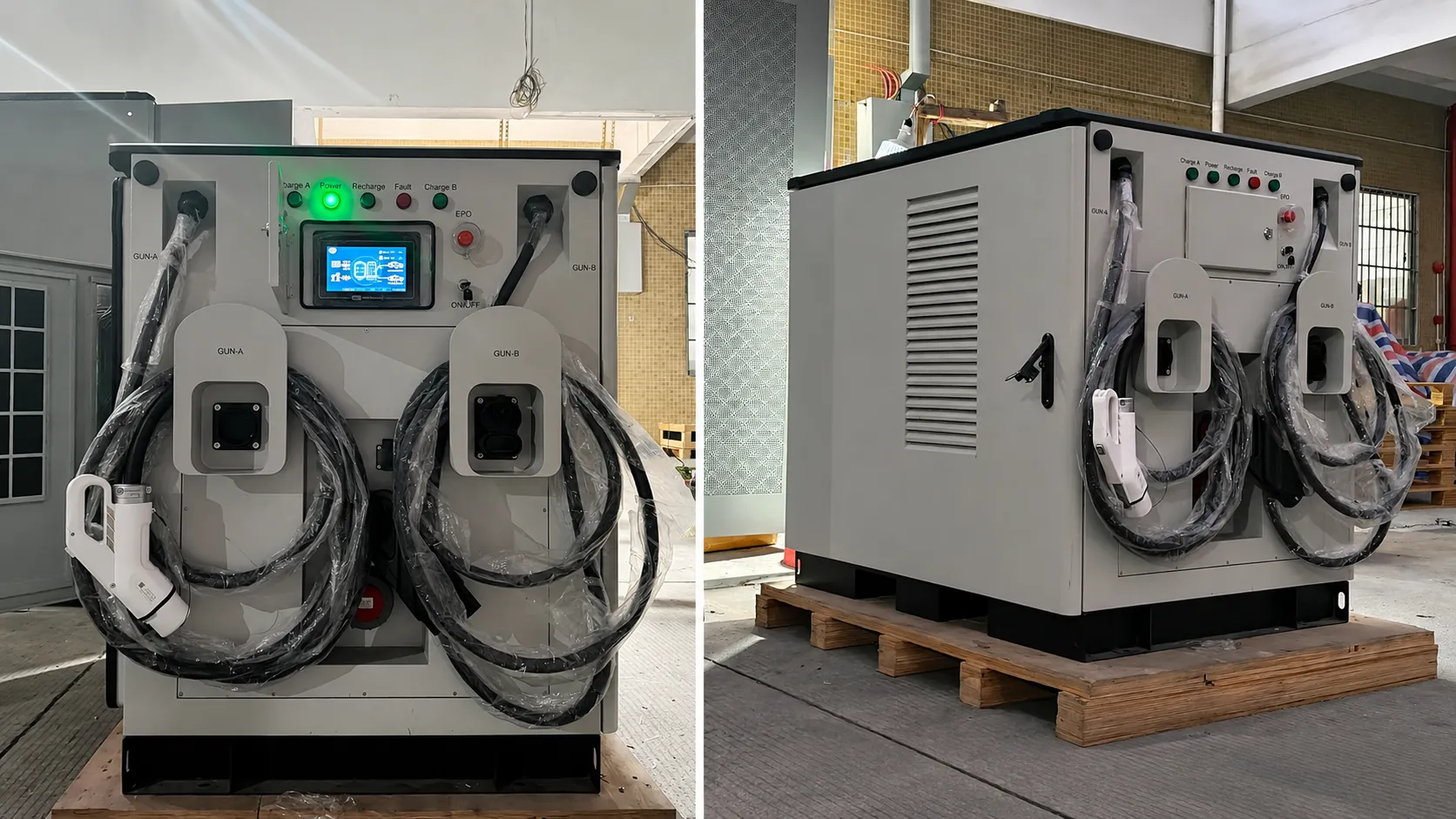 AINEGY battery-integrated fast charging system factory testing and interface validation thumbnail