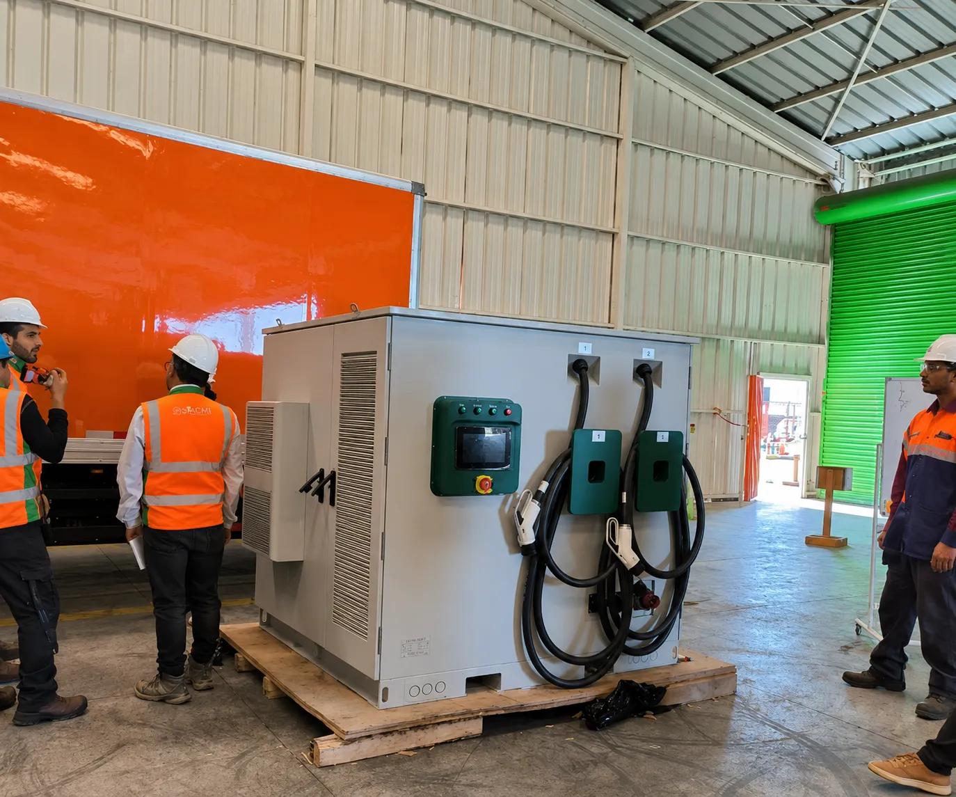AINEGY 240 kW 418 kWh dual-gun PV-storage-diesel EV charging system for a mining application in Chile