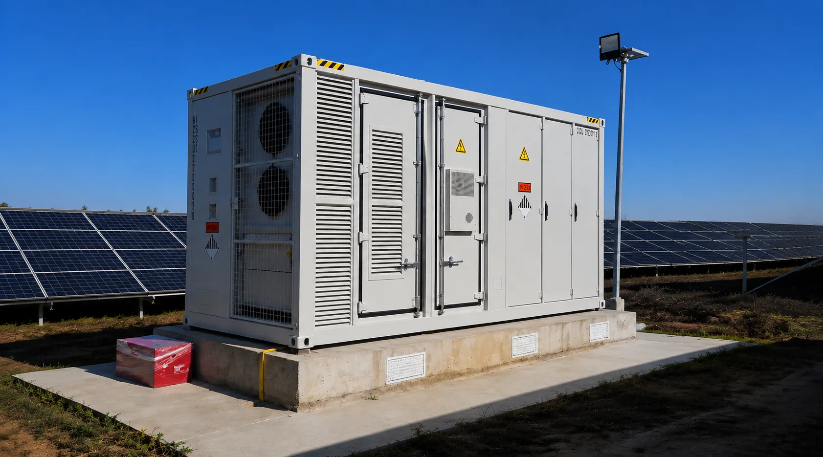 AINEGY hybrid microgrid and remote power solution with solar, battery, diesel generator, optional grid and remote loads