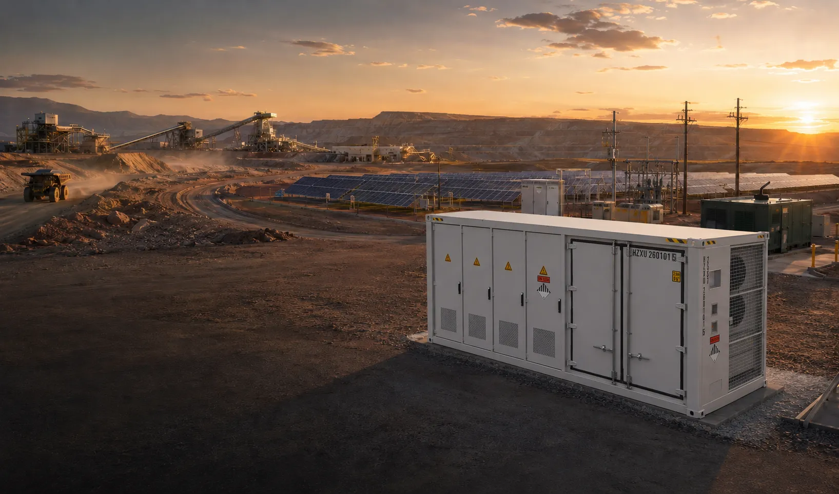 AINEGY hybrid microgrid and remote power solution with solar battery diesel generator and grid