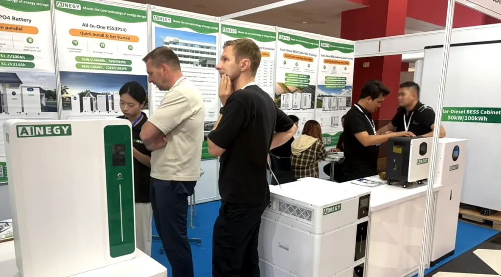 AINEGY presented its energy storage portfolio at IIW Indonesia 2026.