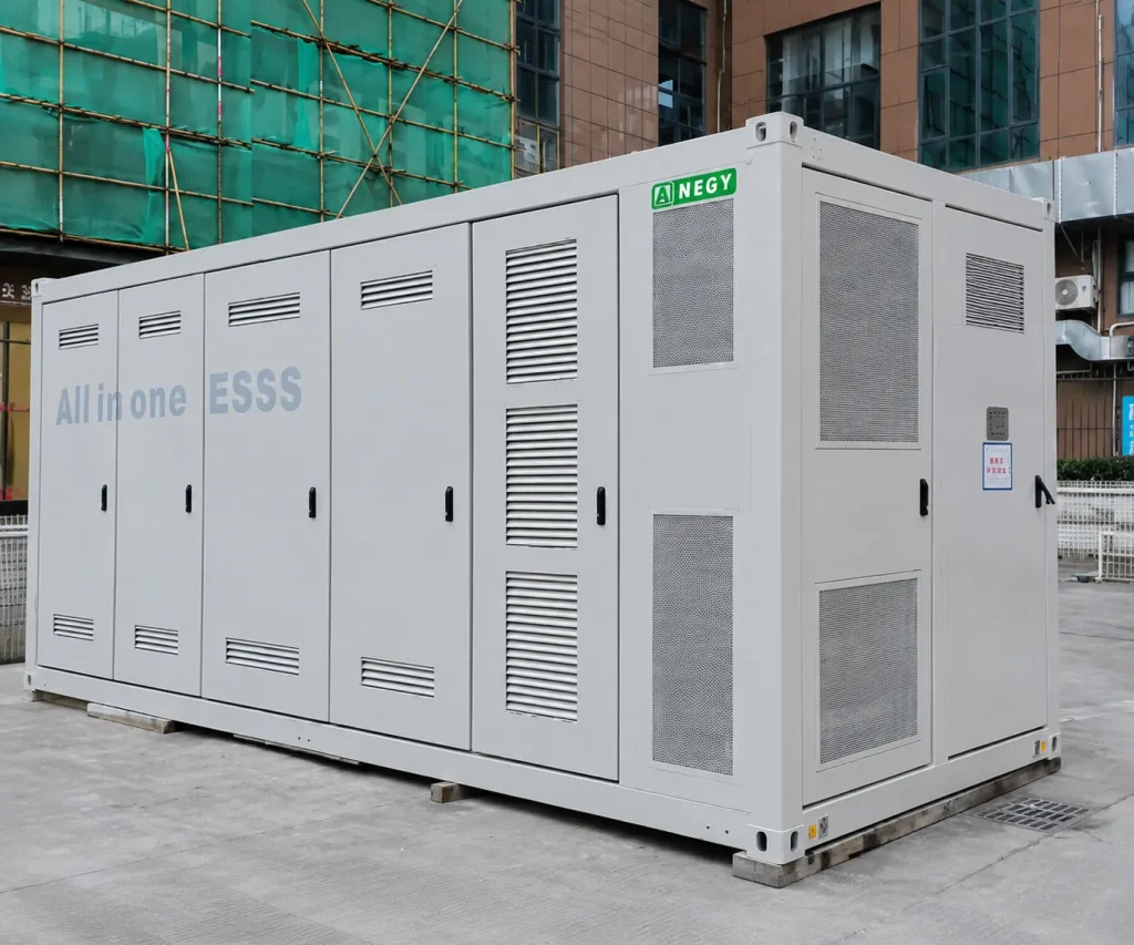 AINEGY 750 kW 1.5 MWh containerized solar-diesel BESS for community energy resilience in Japan