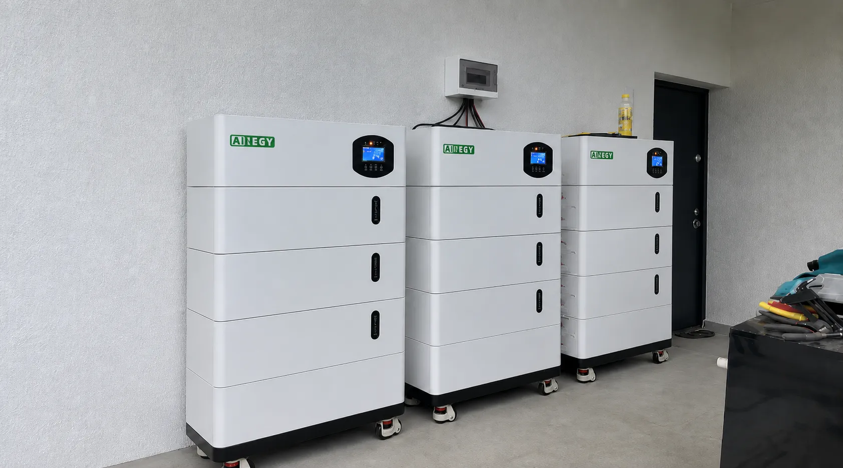 AINEGY residential and community energy projects with home batteries shared storage solar PV and centralized energy management