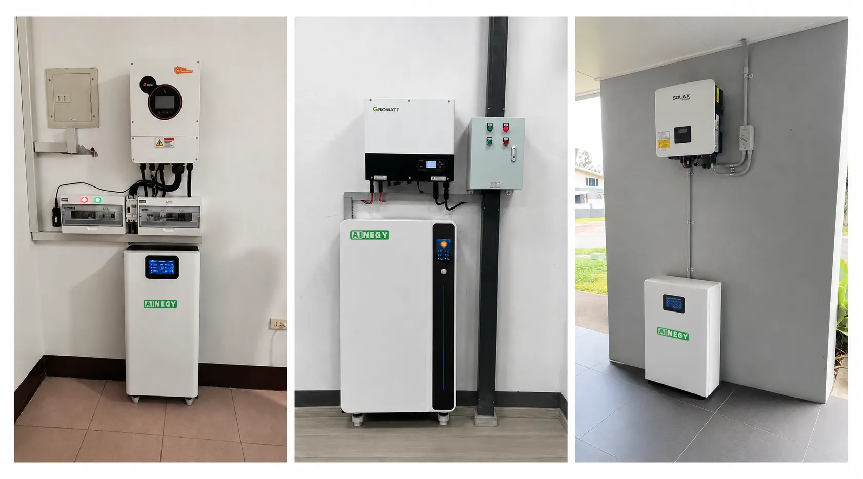 AINEGY residential solar and backup energy solution with rooftop PV, home battery and household loads