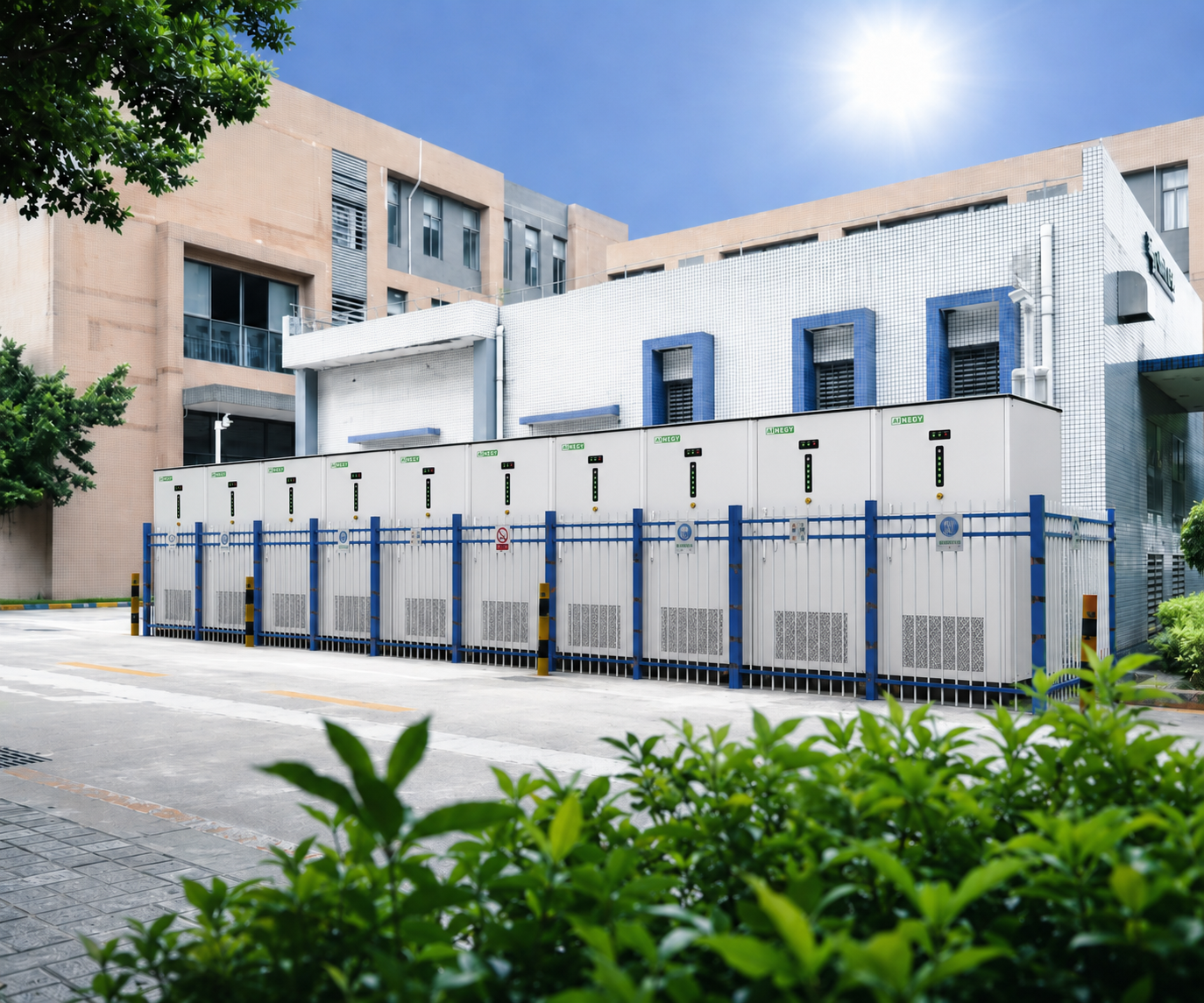 AINEGY liquid-cooled microgrid BESS cabinet applications for C&I and remote power projects