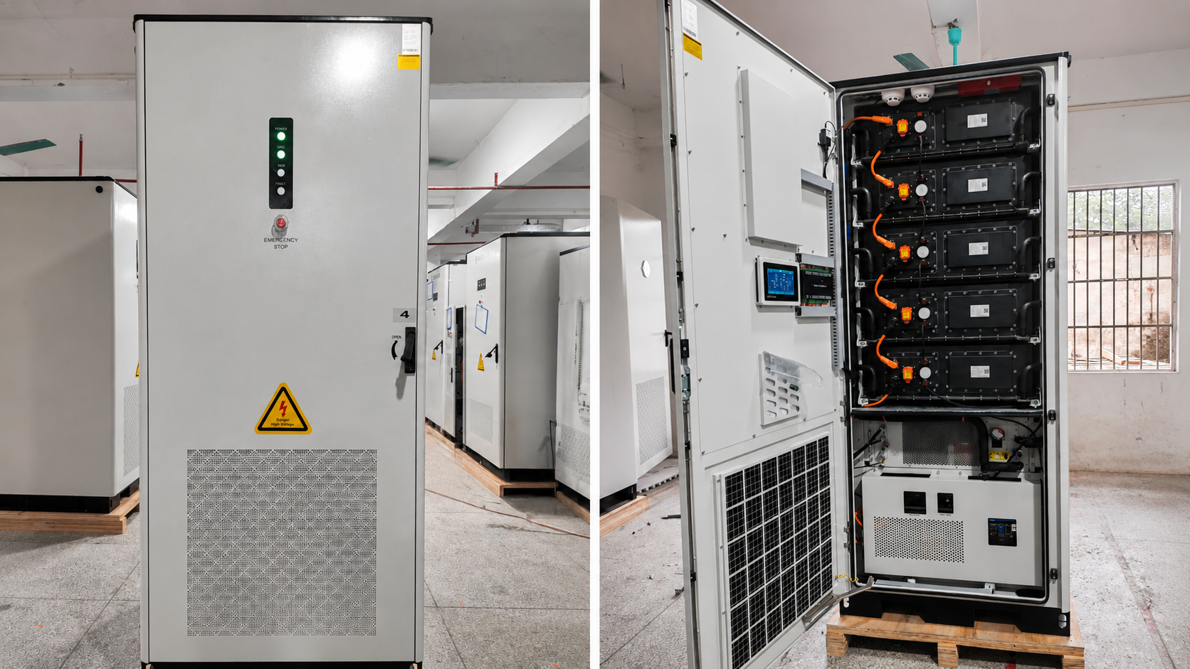 AINEGY PCS-integrated Off-grid BESS Cabinet / Liquid Cooling application for PV diesel battery microgrid weak-grid backup power and remote sites